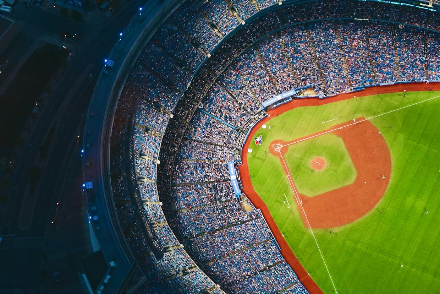 Baseball diamond seen from the stands